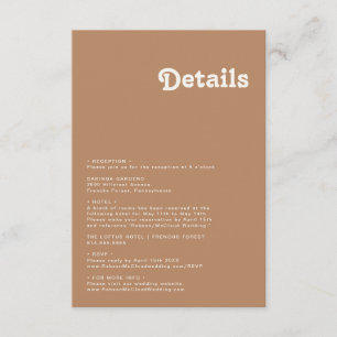 Retro Beach Brown Details Enclosure Card Begleitkarte