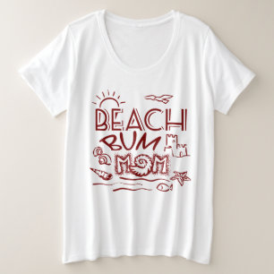 Retro Beach Bum Mama/Mum T Shirt