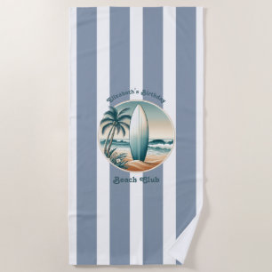 Retro Beach Club Geburtstag Custom Cabana Streifen Strandtuch