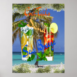 Retro Beach Cocktails  Poster