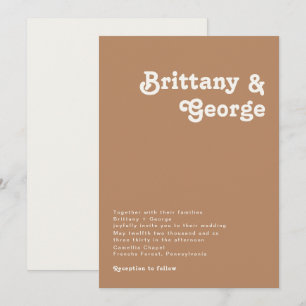 Retro Beach   Einladung zur Braun Hochzeit