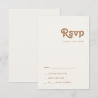 Retro Beach | Elfenbein-RSVP-Karte