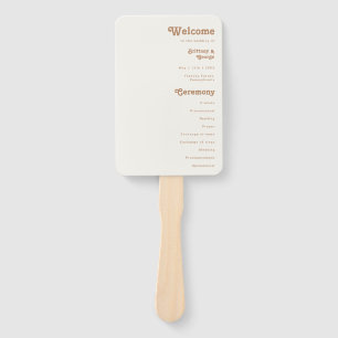 Retro Beach Elfenbeinhochzeitprogramm Handfan Fächer