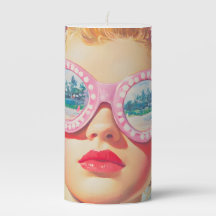 Retro Beach Girl mit Blumenbrille