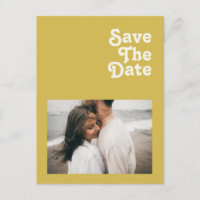 Retro Beach | Gold-Foto Save the Date