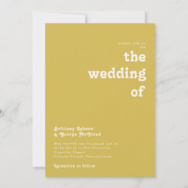 Retro Beach | Gold - Hochzeit der Einladung