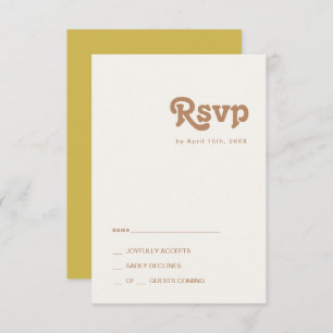 Retro Beach   Gold RSVP Card