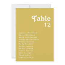 Retro Beach | Gold-Tischnummer