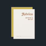 Retro Beach | Gold Wedding Advice Card Hinweiskarte<br><div class="desc">Dieser Retro-Strand | Goldene Hochzeitsratenkarte ist ideal für Ihre Vintage, farbenfrohe Hochzeitsfeier im tropischen Boho. Sein einzigartiger böhmischer Schriftart aus der Mitte des Jahrhunderts verleiht diesem Design eine klassisch minimalistische Hippie-Atmosphäre. Nehmen wir an, Sie suchen ein Design, das helle, rustikale Farben für den Küstenmeer für Ihre kreative Strandhochzeit in den...</div>
