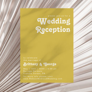 Retro Beach Goldene Hochzeitsempfangs-Einladung Einladung