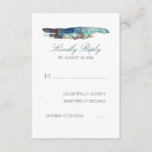 Retro Beach Hochzeitskarten für Wasserfarben