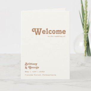 Retro Beach Hochzeitsprogramm für Elfenbein Programm