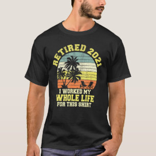 Retro Beach Palm Tree Beer Wine Prestige Weltweit T-Shirt