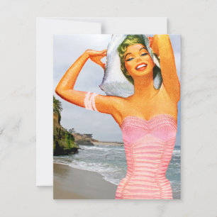 Retro Beach Party Einladung