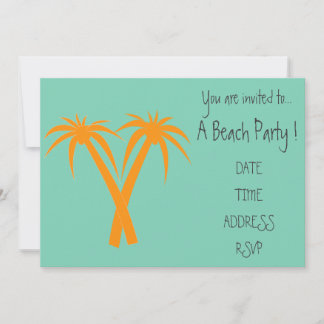 Retro Beach Party Orangenbäume Einladung