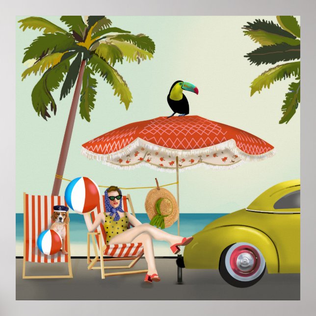 Retro Beach Poster (Vorne)