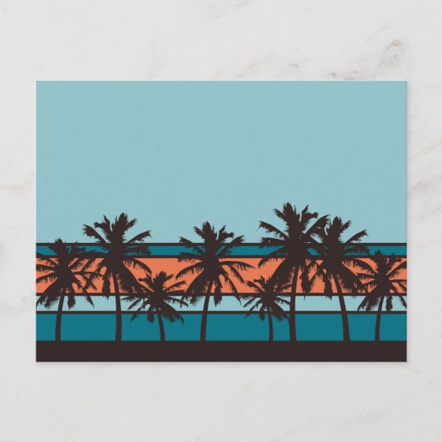 Retro Beach Postkarte (Vorderseite)