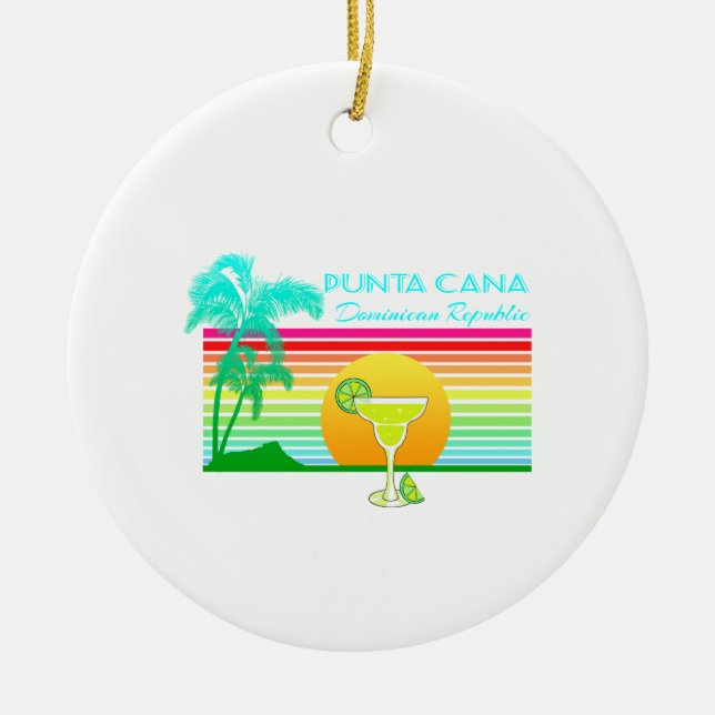 Retro Beach Punta Cana Margarita Keramik Ornament (Vorne)