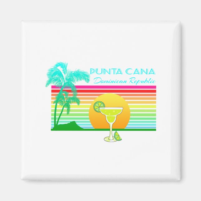 Retro Beach Punta Cana Margarita Magnet (Vorne)