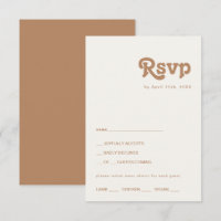 Retro Beach | RSVP-Karte mit braunem Menü