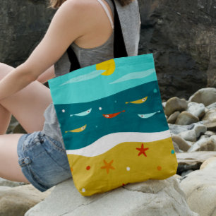 Retro Beach Sommer Mitte Jahrhundert Moderne Tasche