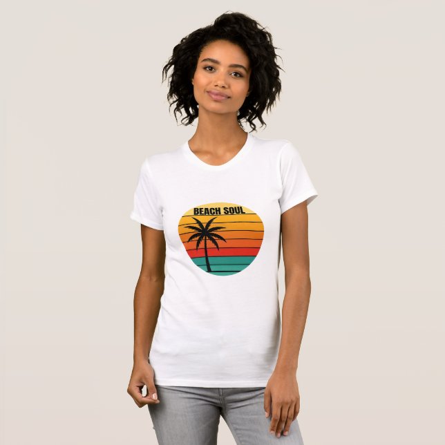 Retro Beach Soul Sunset Art Shirt (Vorne ganz)