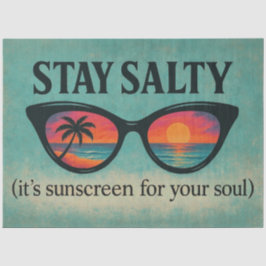 Retro Beach Sunset Decoupage "Salty Bleibe" Seidenpapier