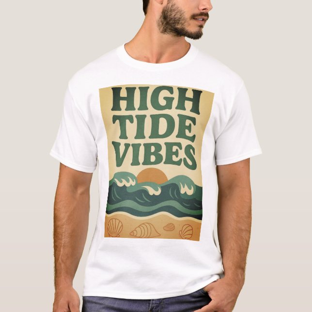 Retro Beach Sunset Surf Szene T-Shirt (Vorderseite)