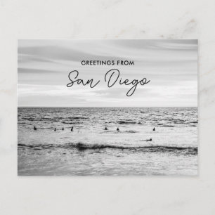 Retro Beach Surfer Grüße von San Diego Postkarte