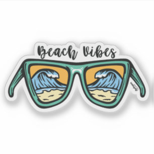 Retro Beach Vibes auf beiden Seiten Kunstwerke. T- Aufkleber
