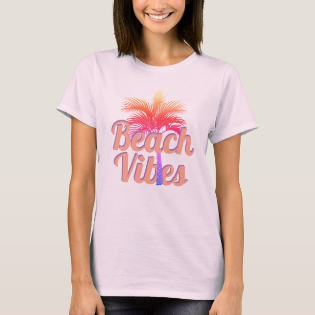 Retro Beach Vibes Palm Tree T-Shirt (Vorderseite)