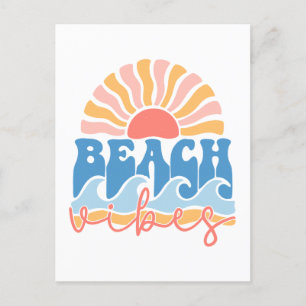 Retro Beach Vibes Postcard - "Beach Vibes" Postkarte