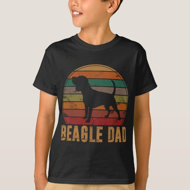Retro Beagle Vater Geschenk Hundebesitzer Pet Tric T-Shirt (Vorderseite)