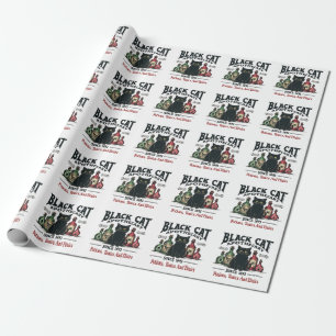 Retro Beängstigend Black Cat Apothecary Witchy Wic Geschenkpapier