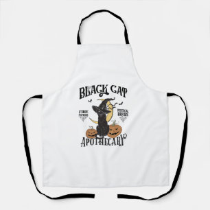 Retro Beängstigend Halloween Kostüm Schwarze Katze Schürze