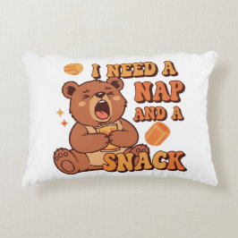 Retro Bear Nap and Snack Rectangular Pillow Dekokissen