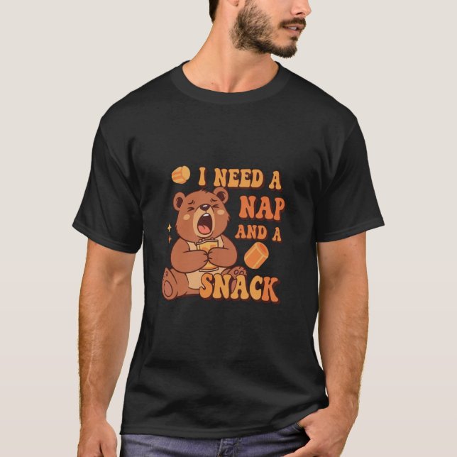 Retro Bear Snack Break Men’s Graphic T-Shirt (Devant)