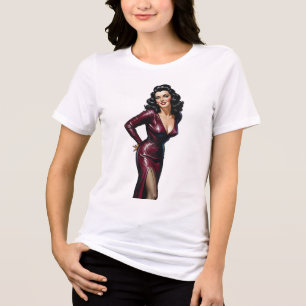 Retro Beautiful Brünett Old Hollywood Glamour Art Tri-Blend Shirt