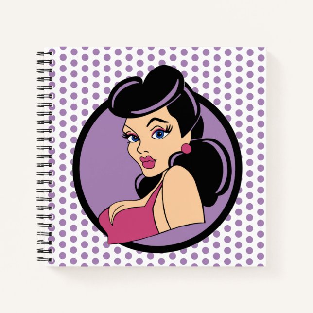 Retro Beautiful Woman Notebook Notizbuch (Vorderseite)
