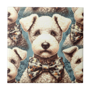 Retro Bedlington Terrier Illustration Fliese