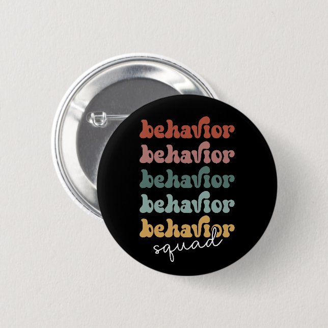 Retro Behavior Squad Behavioral Therapist Button (Vorne & Hinten)