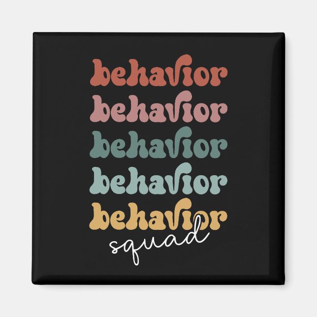 Retro Behavior Squad Behavioral Therapist Magnet (Vorne)