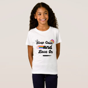 Retro Behielt Ruhe und Liebe auf Girls T - Shirt