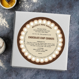 Retro Beige Cookies Bakery Packaging Hütte Law Runder Aufkleber