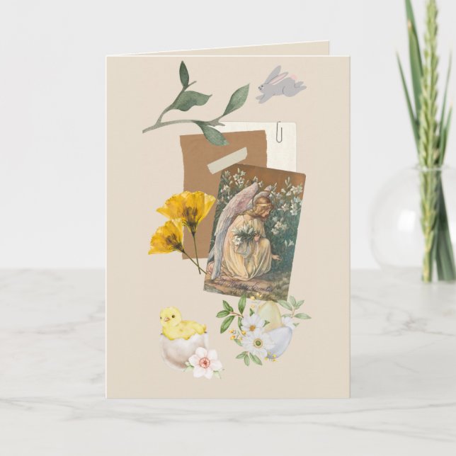 Retro Beige Easter Card Karte (Vorderseite)