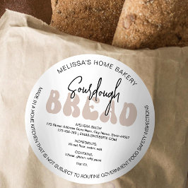 Retro Beige Sourdough Brot Modernes Hütte Gesetz Runder Aufkleber