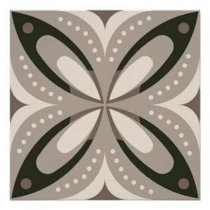 Retro Beige- und Brauntöne geometrische Formen Poster