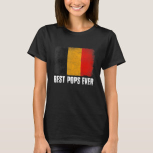 Retro Belgium Flag Beste Pop je Vatertag T-Shirt