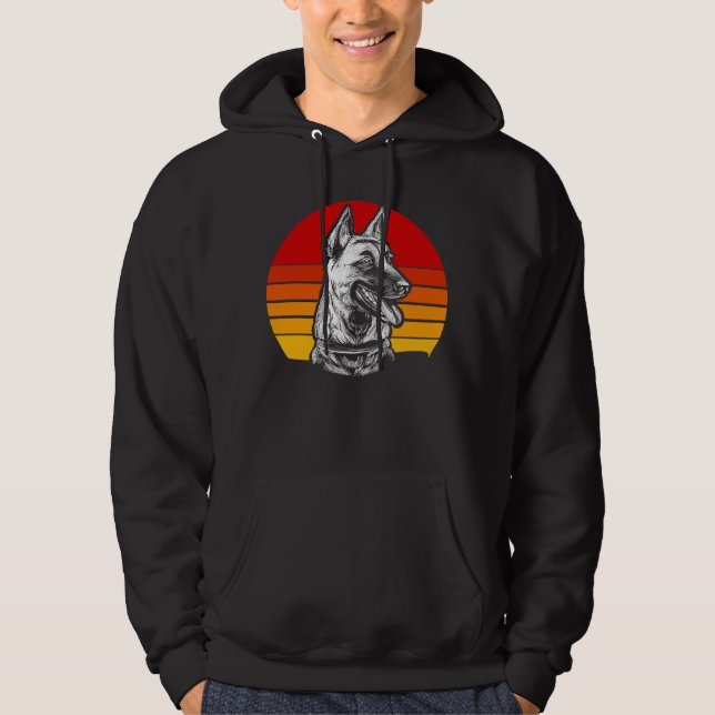Retro Belgium Malinois 3 Hoodie (Vorderseite)