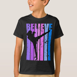 Retro Believe Motivations-Kickboxen Frauen Mädchen T-Shirt